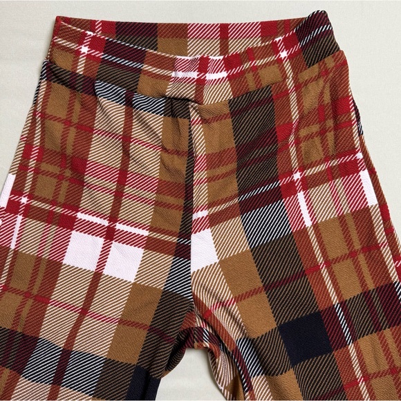 Fashion Nova Plaid women’s Pants - Brown, Red, Black #29 - Picture 4 of 8